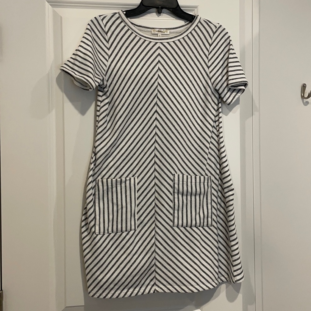 Striped sweatshirt dress